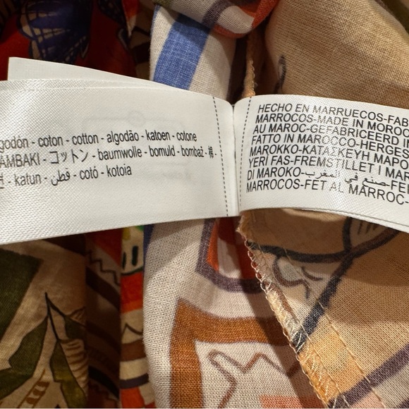 🌺 ZARA Printed Shirt Dress Multicolor 100% Cotton Belted Midi Dress Size XL NWT - Picture 8 of 8